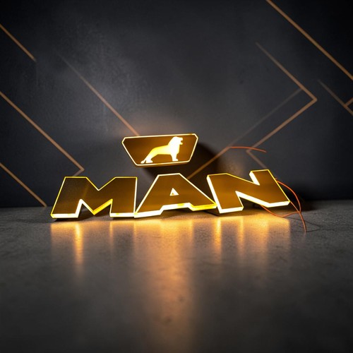 Man leuchtbuchstaben frontlogo - man,